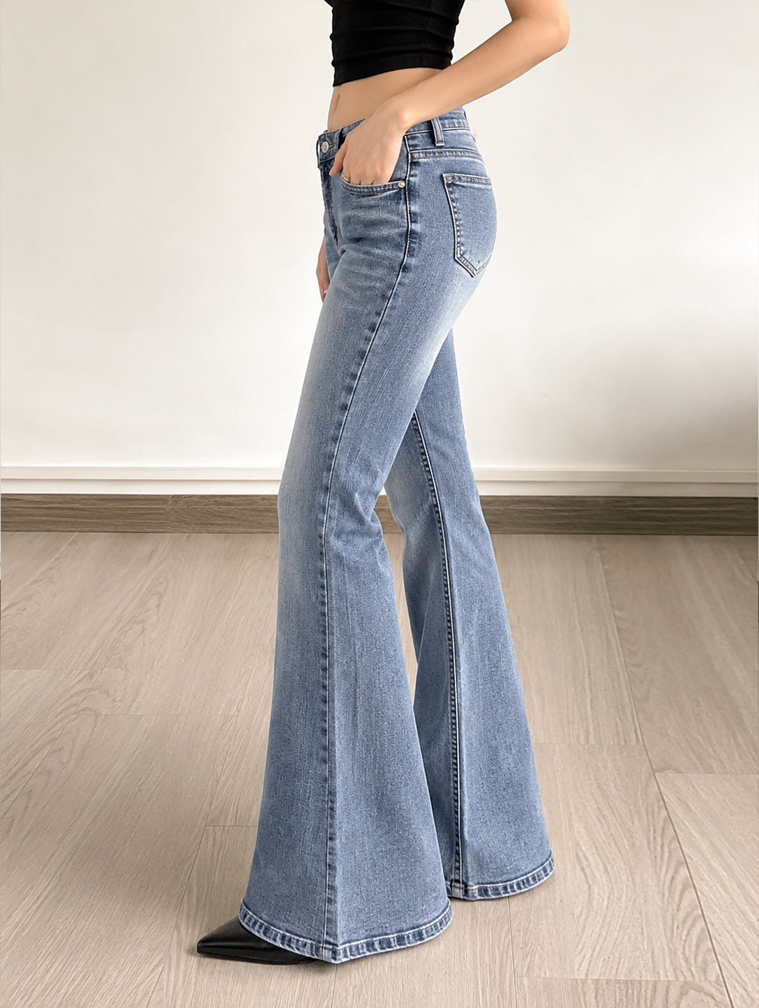 Wave Blue Washed Bootcut Jeans
