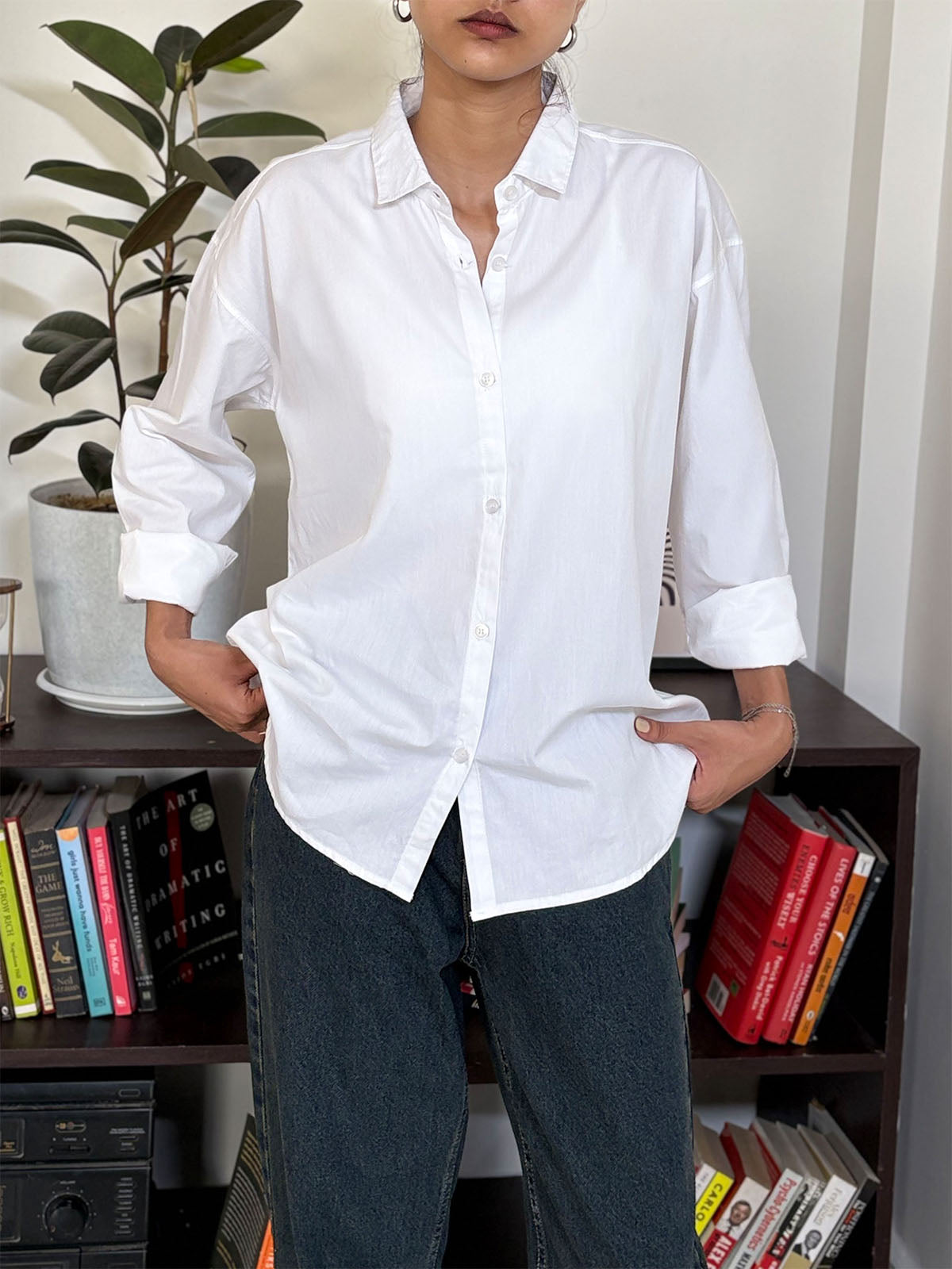 Vanilla White Oversized Poplin Shirt