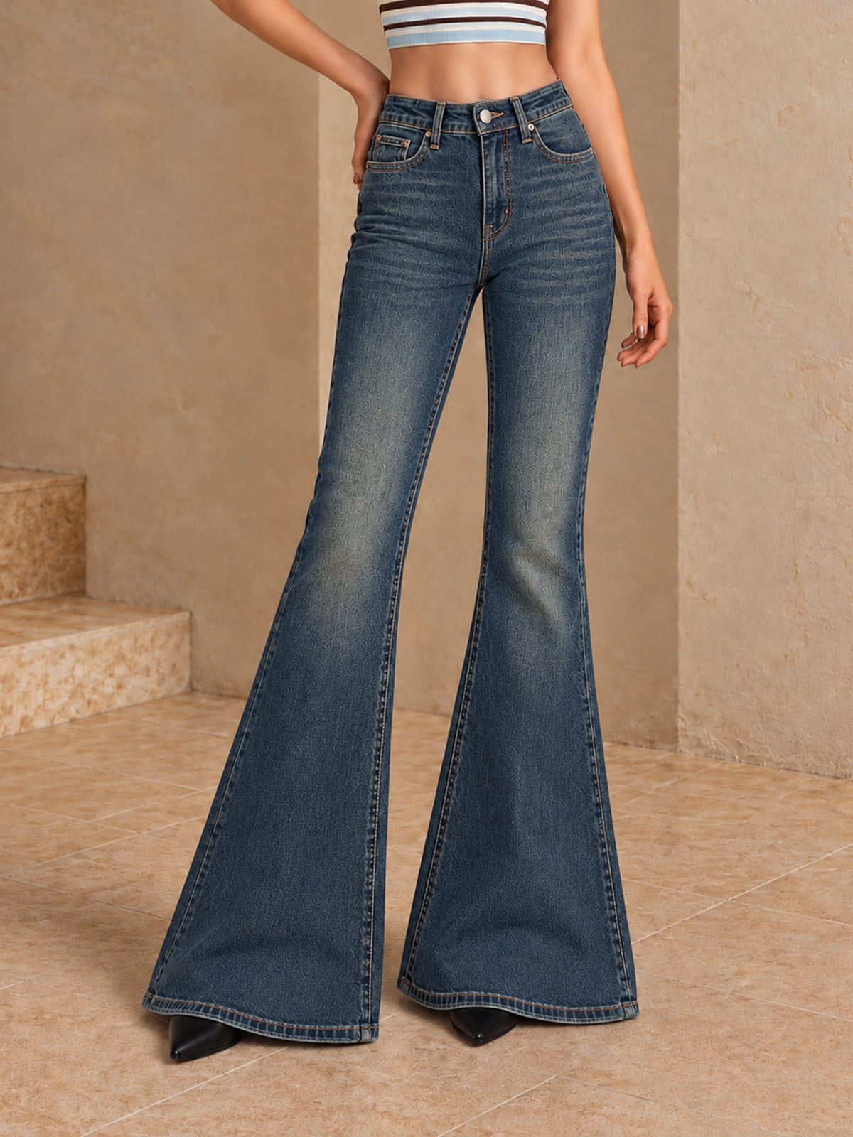 Fog Blue Washed Bootcut Jeans