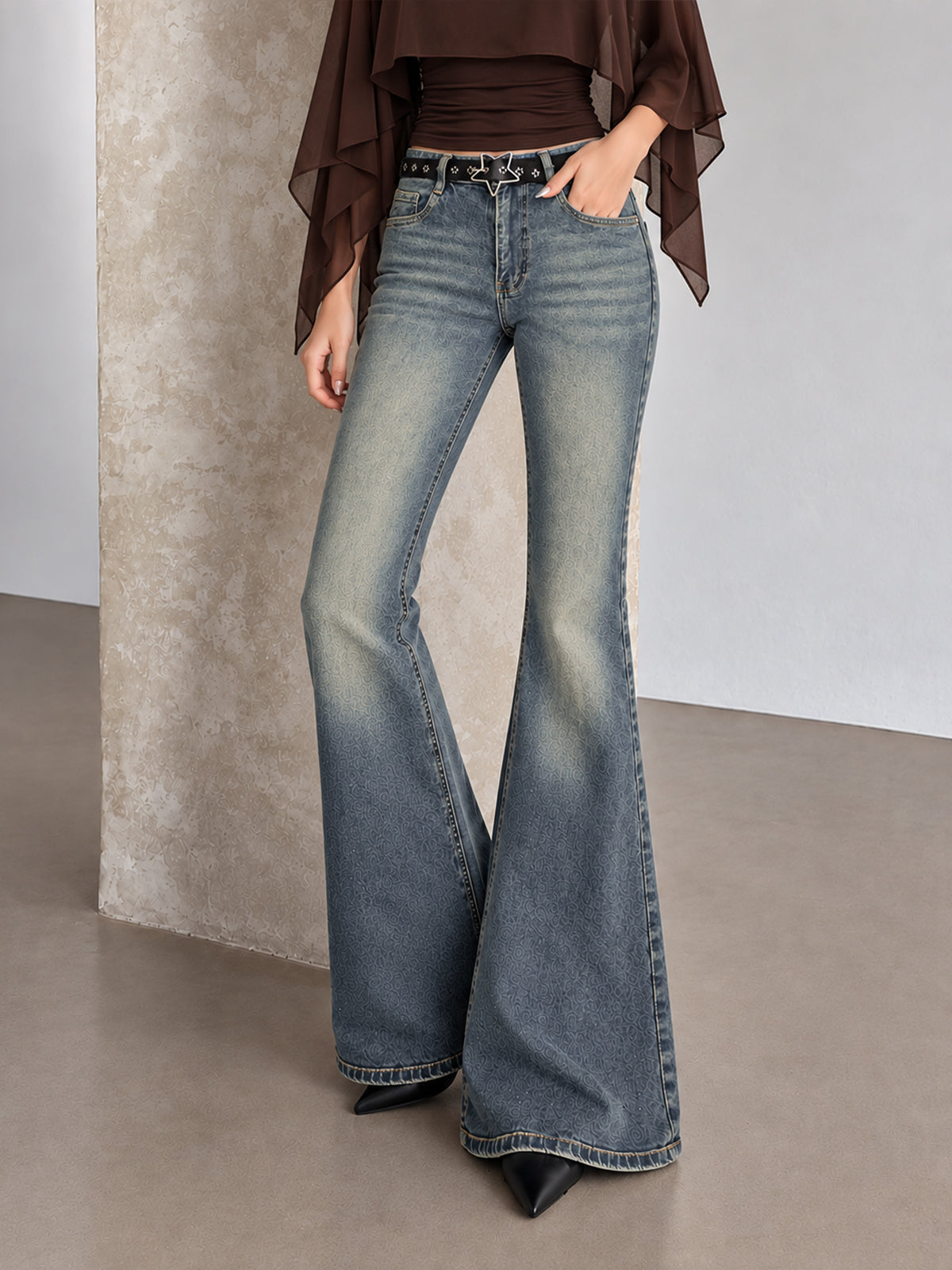 Heaven Blue Washed Bootcut Jeans