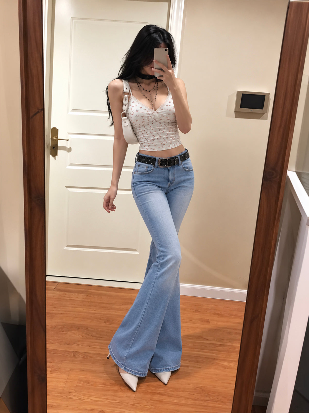 Sea Blue Washed Bootcut Jeans