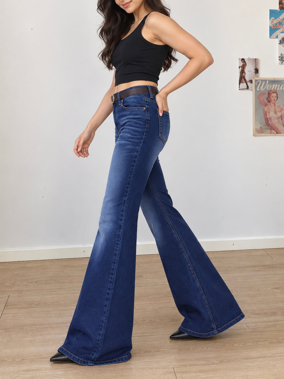 Persian Blue Whisker Bootcut Jeans