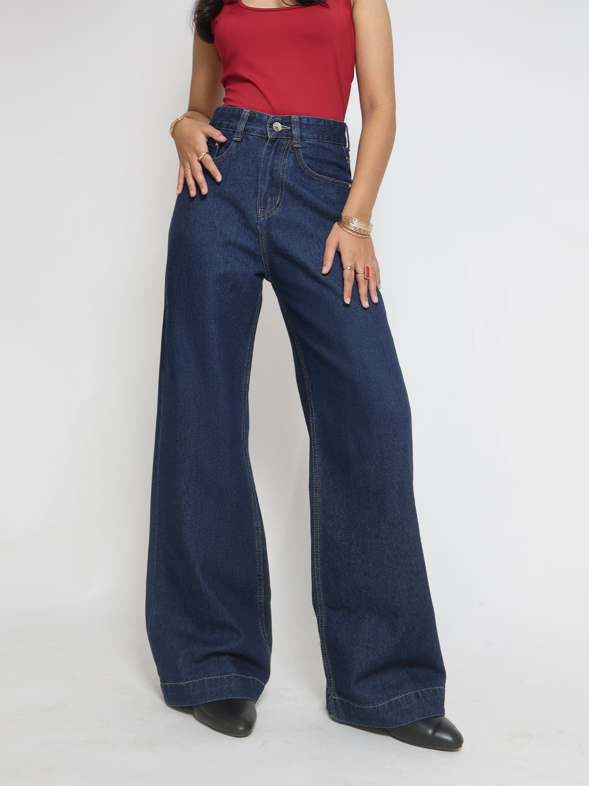 Mystique Blue Wide Leg Jeans