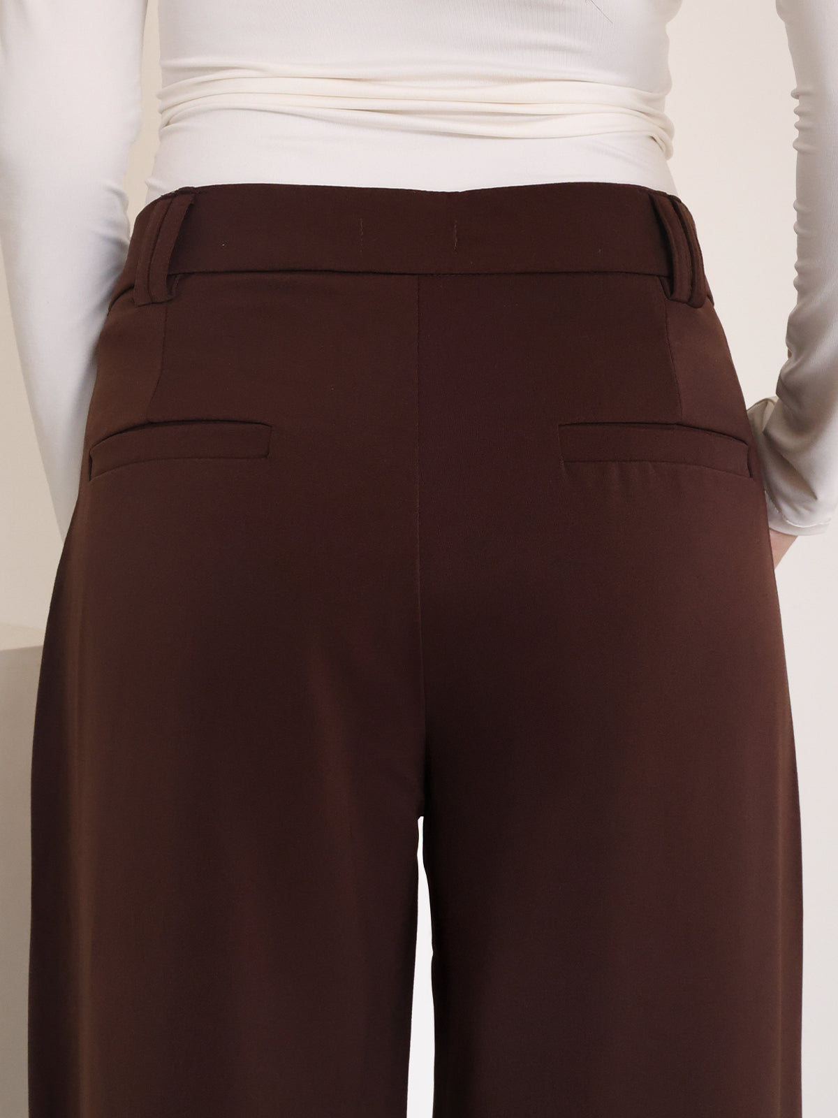 Chocolate Brown Low Waist Wide Leg Korean Pants