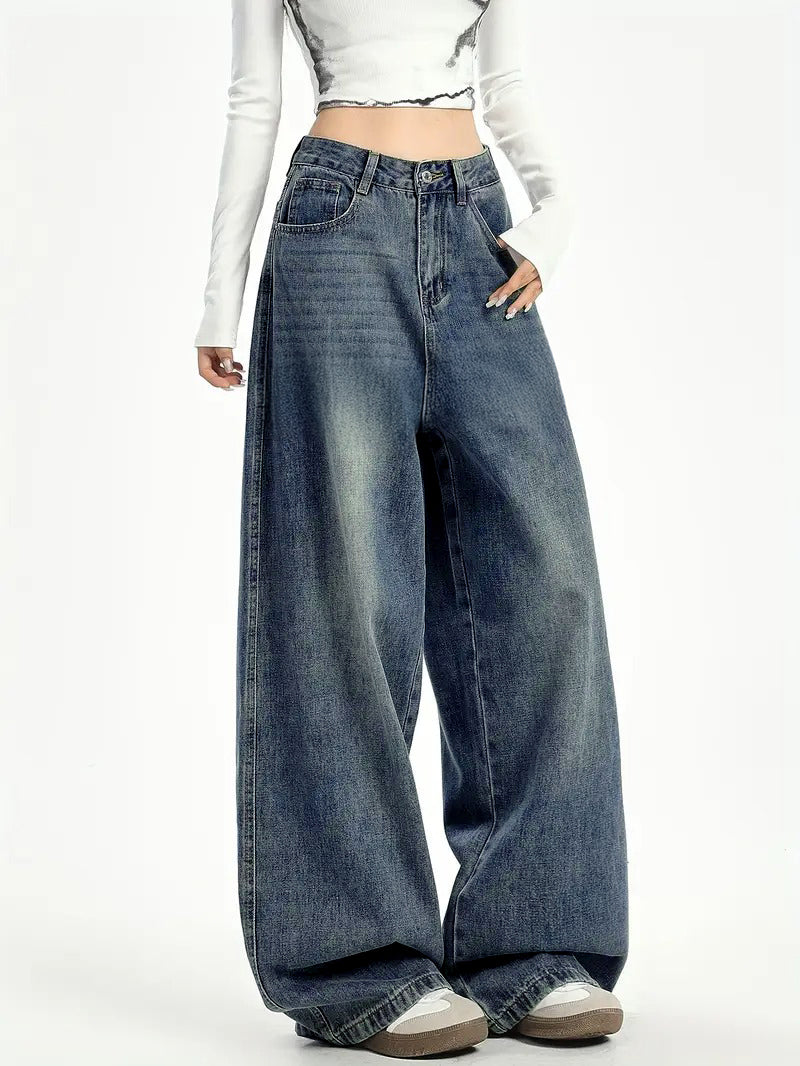 Coastal Blue Washed Ultra Wide Leg Jeans