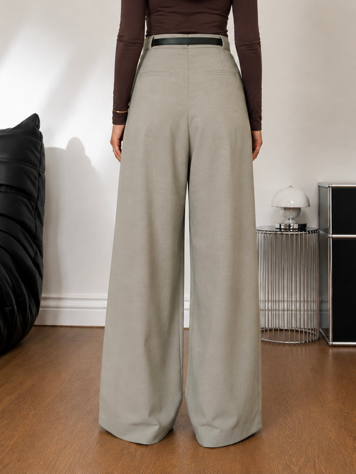 Soft Sage Belted Korean Pant