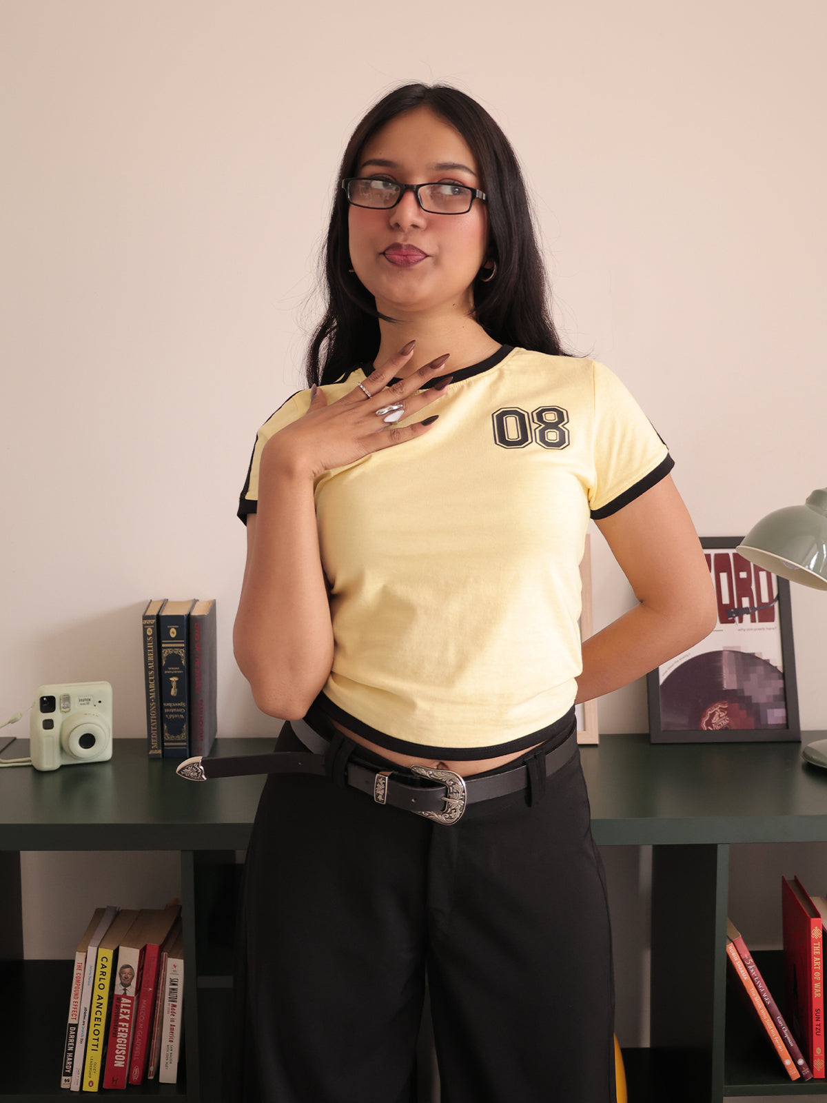 Butter Yellow Contrast Detail 08 Graphic Baby Tee