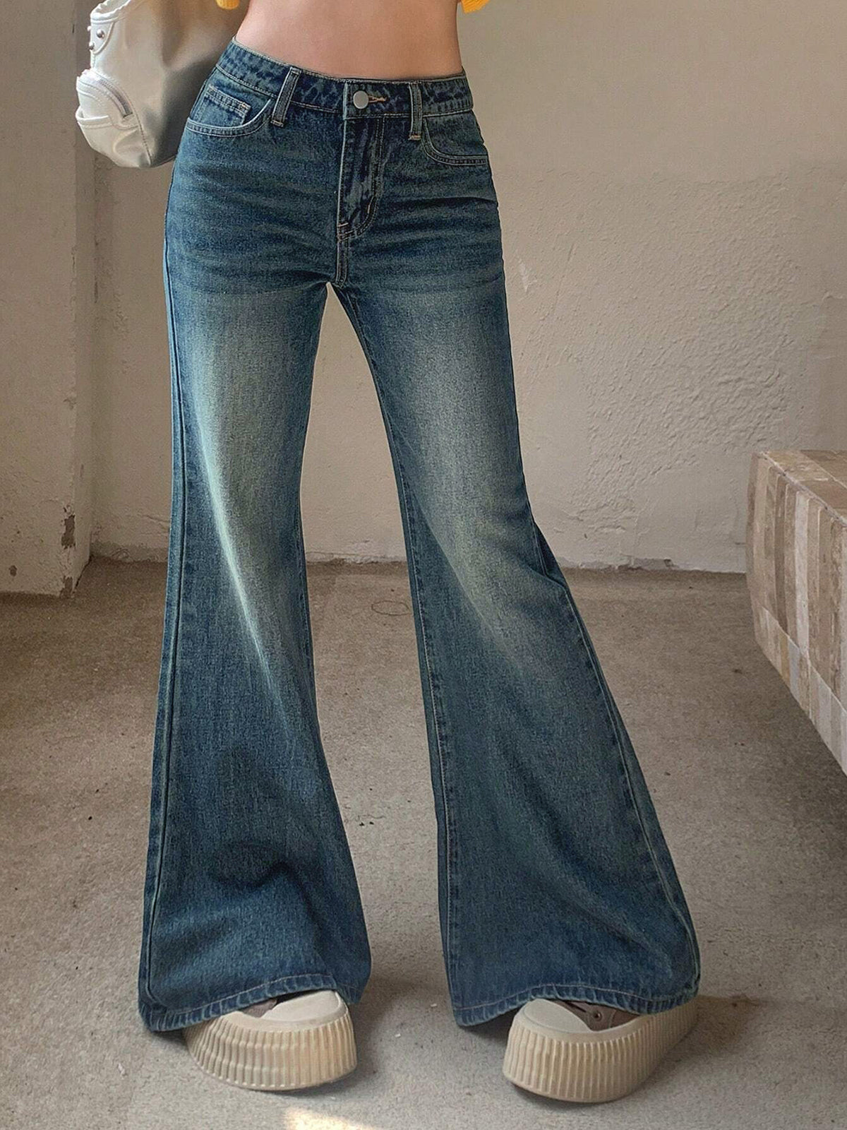 Twilight Green Tinted Y2K Bootcut Jeans