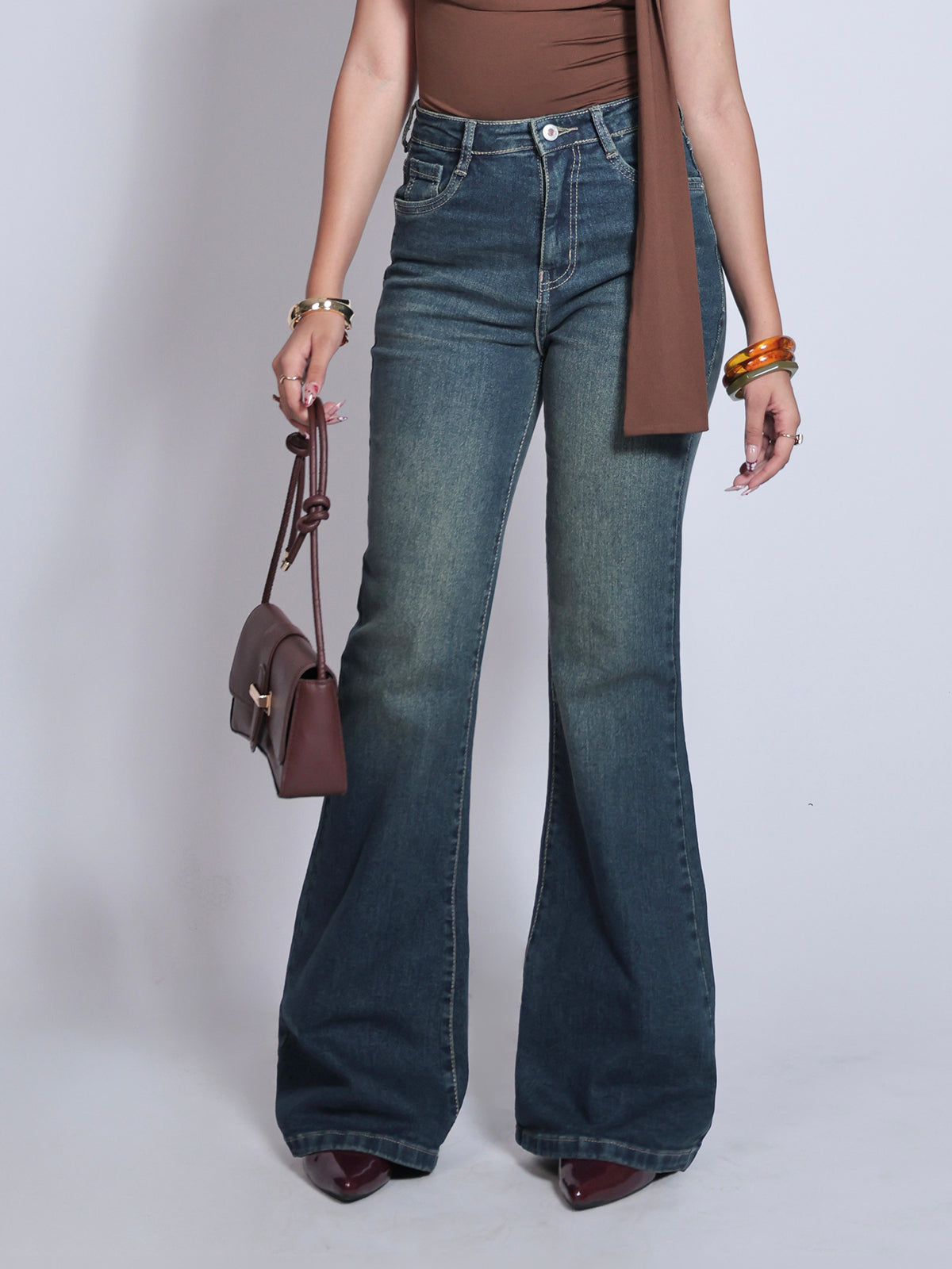 Premium  Deep Sea Blue Washed Bootcut Jeans