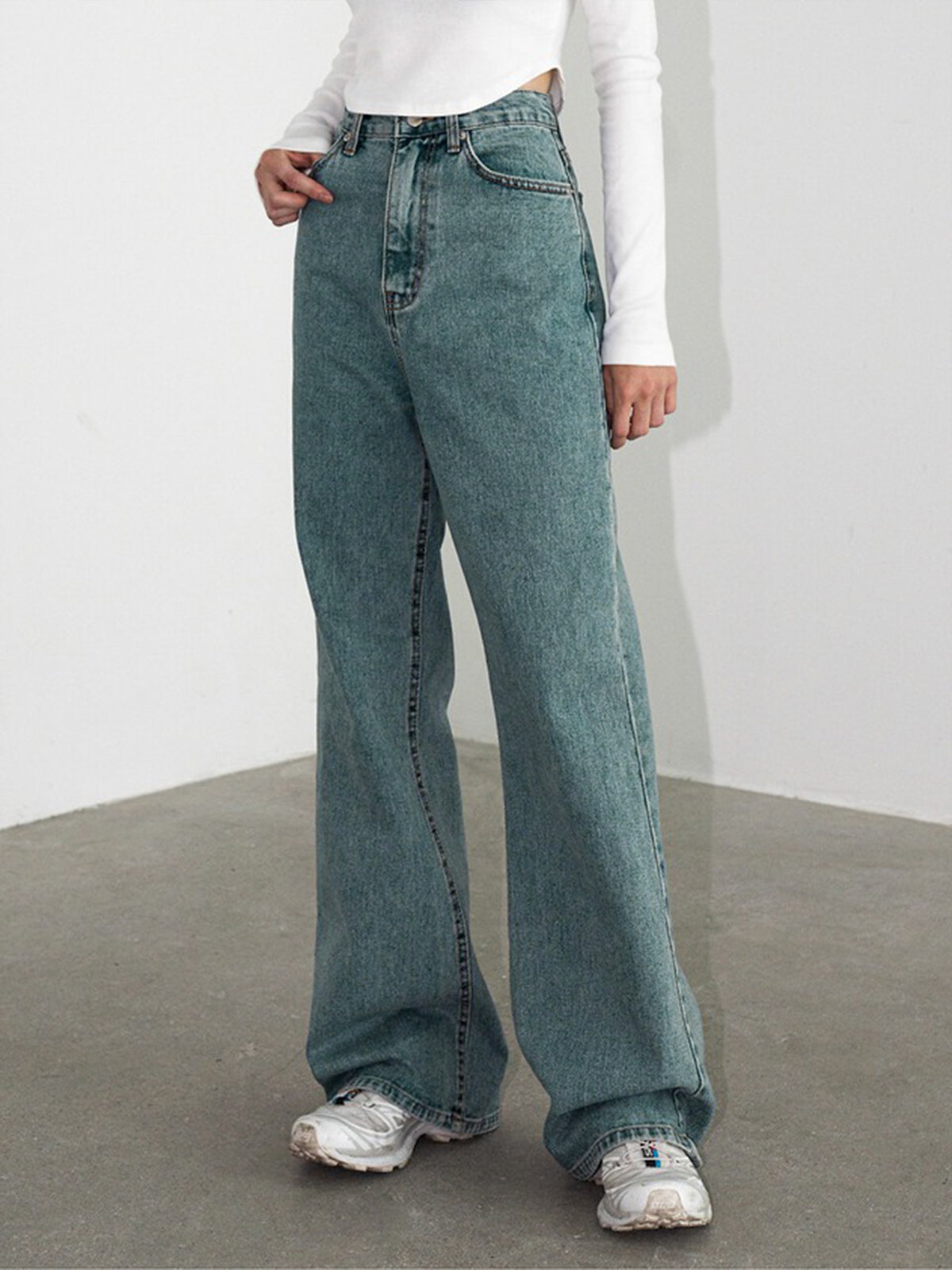 Cosmic Blue Tinted Straight Leg Jeans