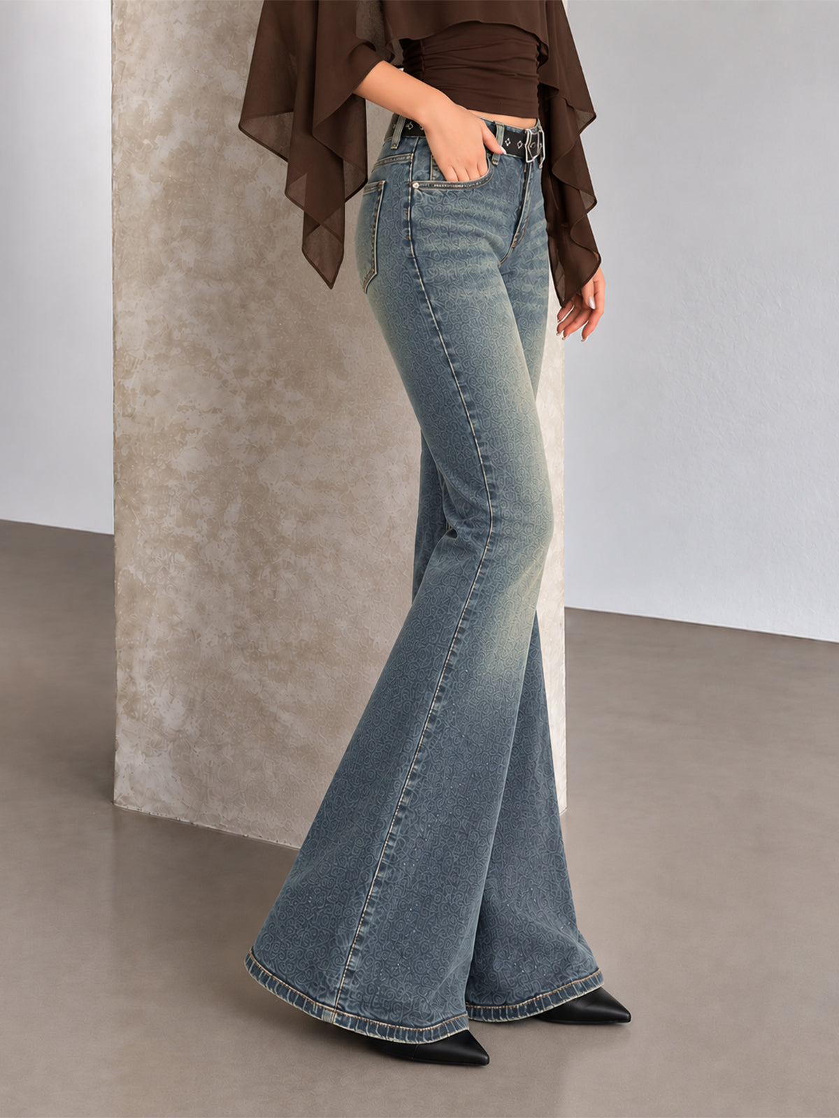 Heaven Blue Washed Bootcut Jeans