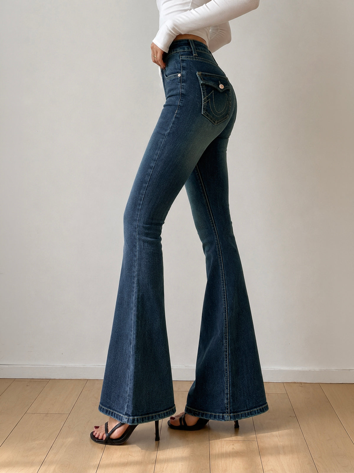 Northern Blue Flap Pocket Y2K Bootcut Jeans