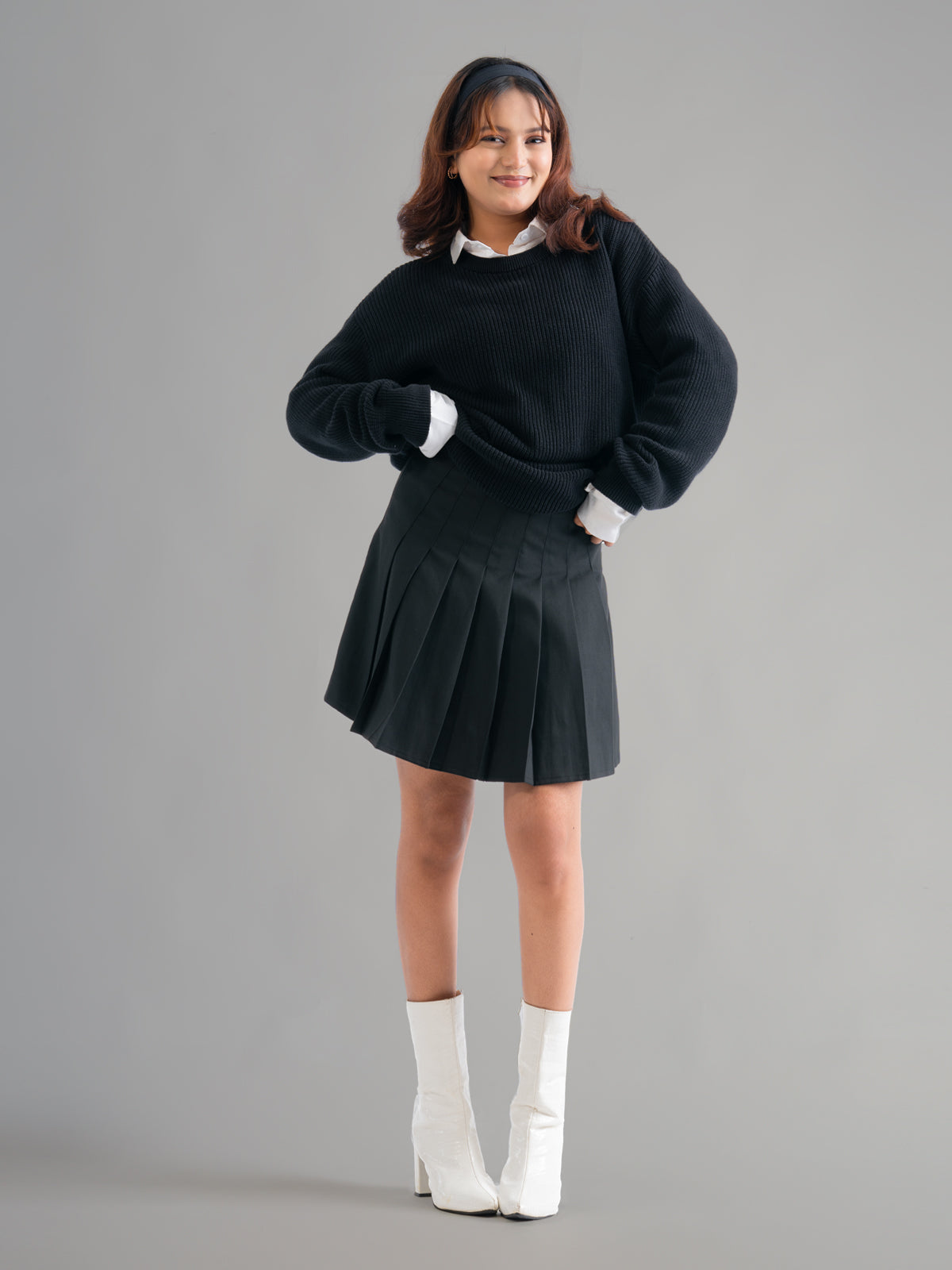 Y2k Black Pleated Tennis Skirt