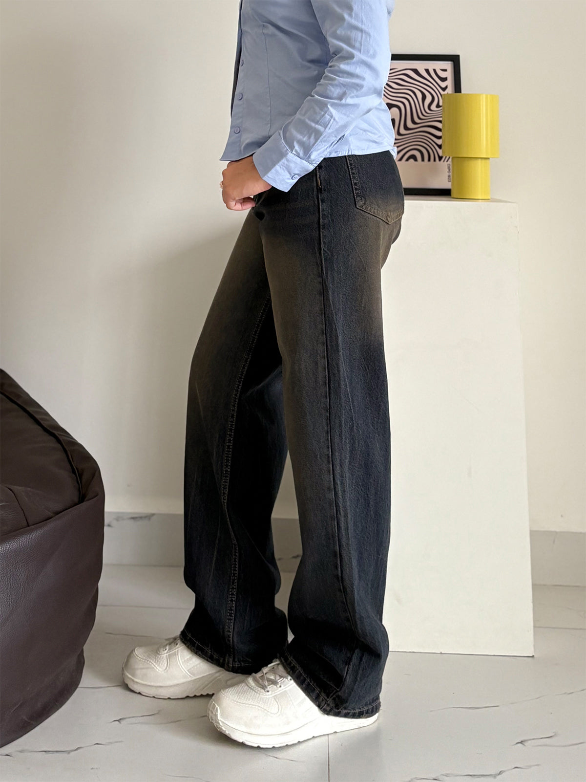 Rusty Blue Dirty Wash Straight Fit Jeans