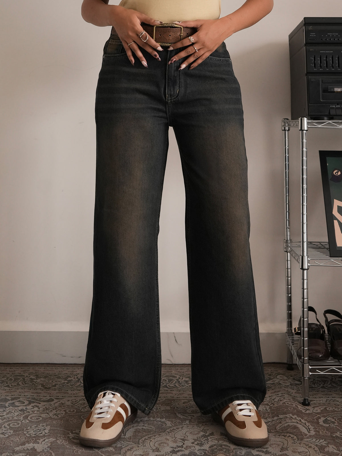Rusty Blue Dirty Wash Straight Fit Jeans