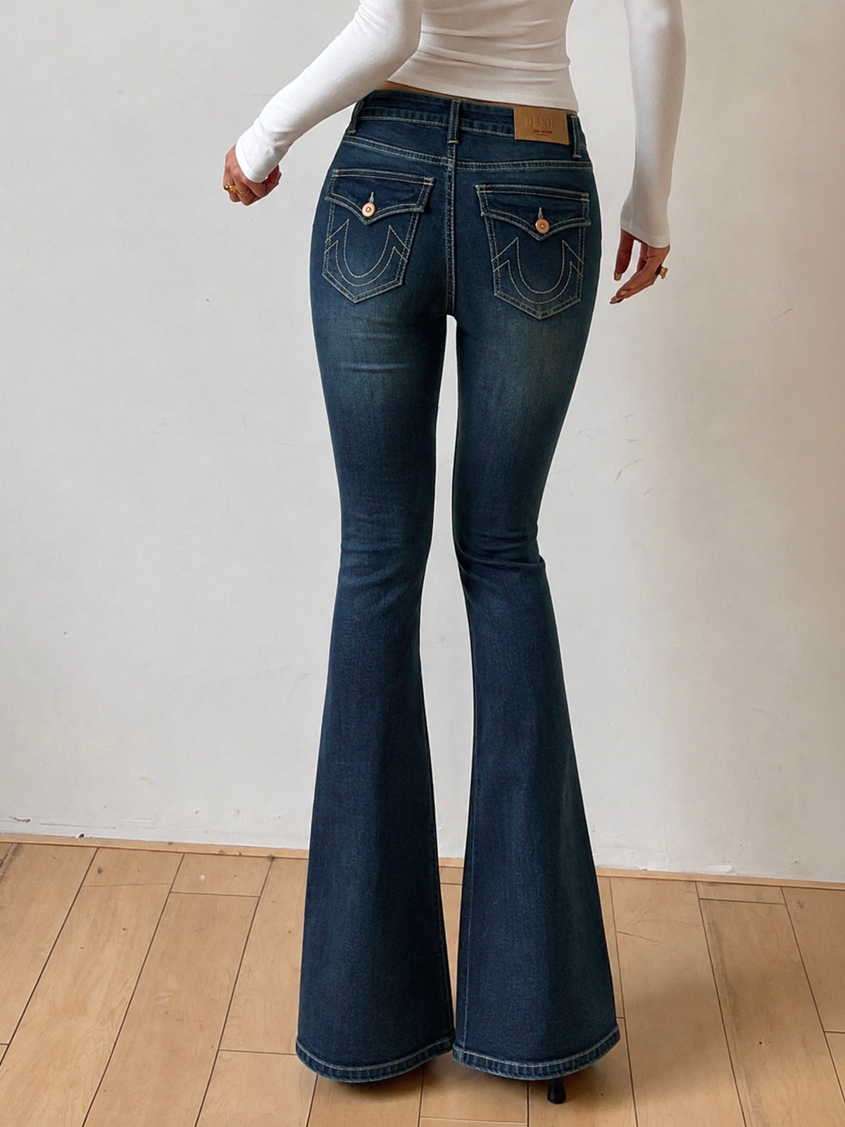 Northern Blue Flap Pocket Y2K Bootcut Jeans