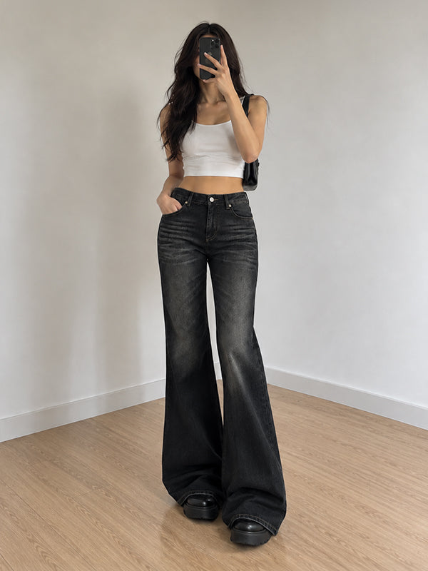 Fuji Black Washed Bootcut Jeans