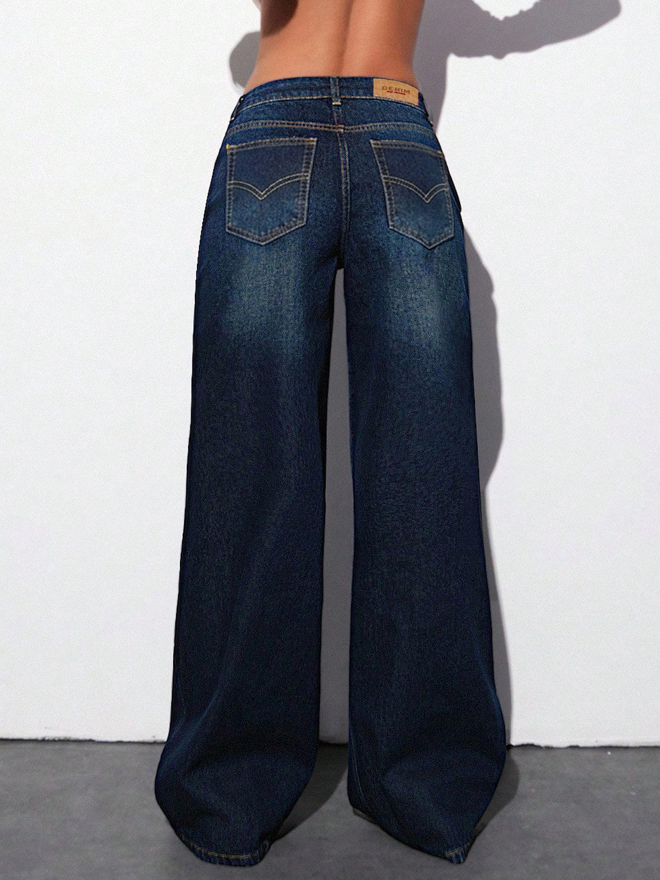 Luxe Cyber Blue Washed Stretchable Wide Leg Jeans