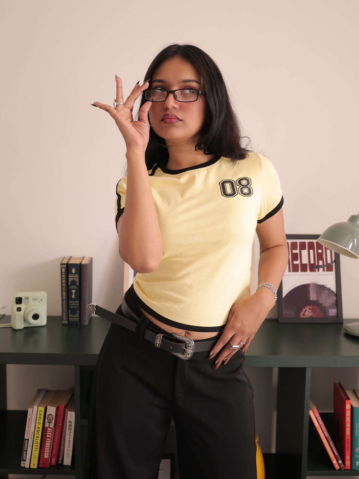 Butter Yellow Contrast Detail 08 Graphic Baby Tee