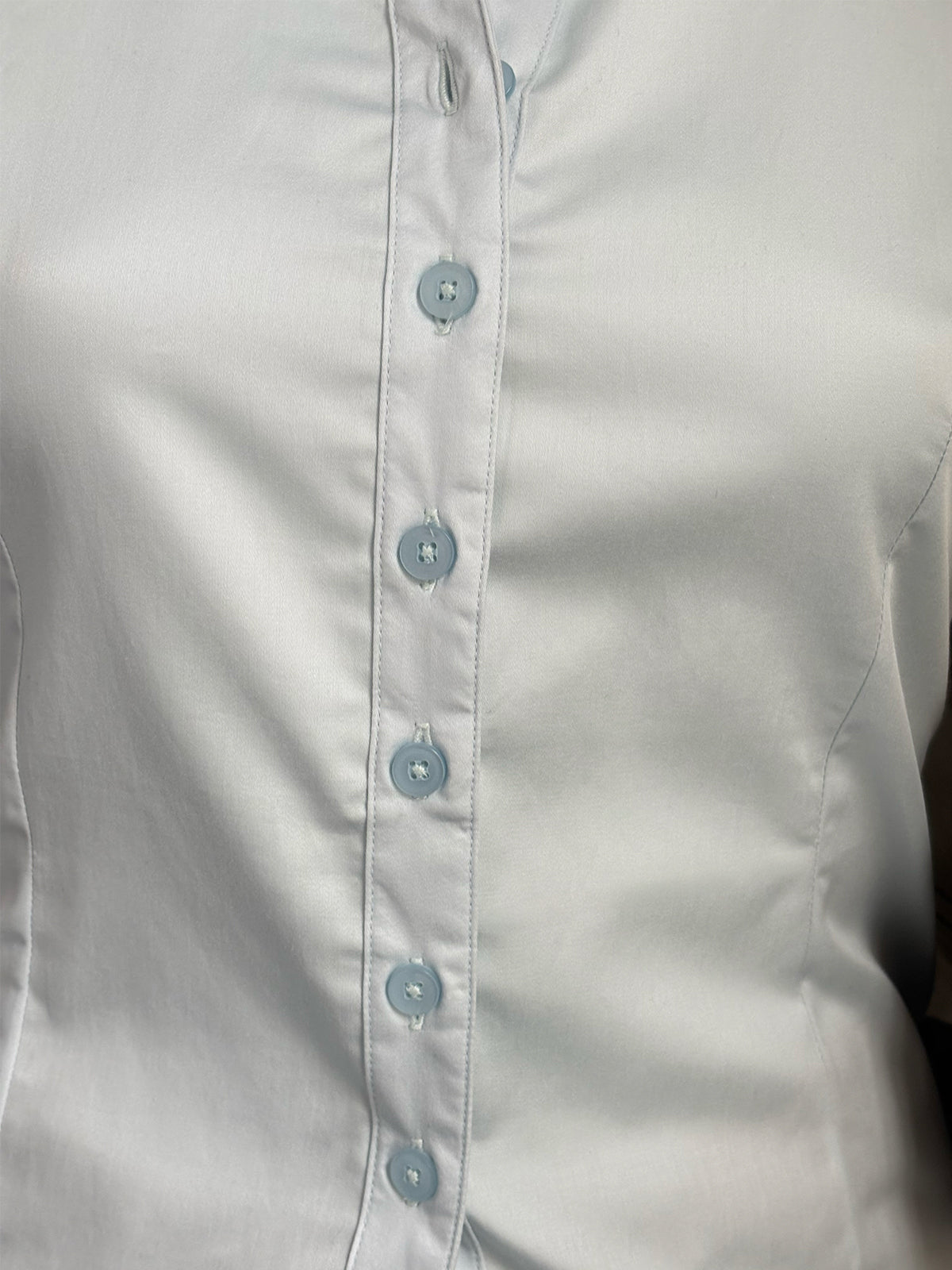 Powder Blue Short Sleeve Y2K Fitted Shirt