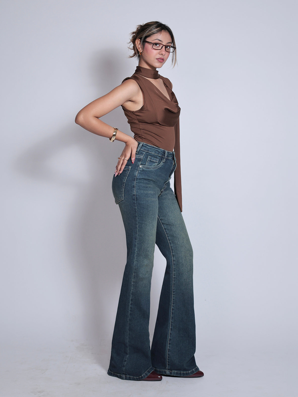 Premium  Deep Sea Blue Washed Bootcut Jeans