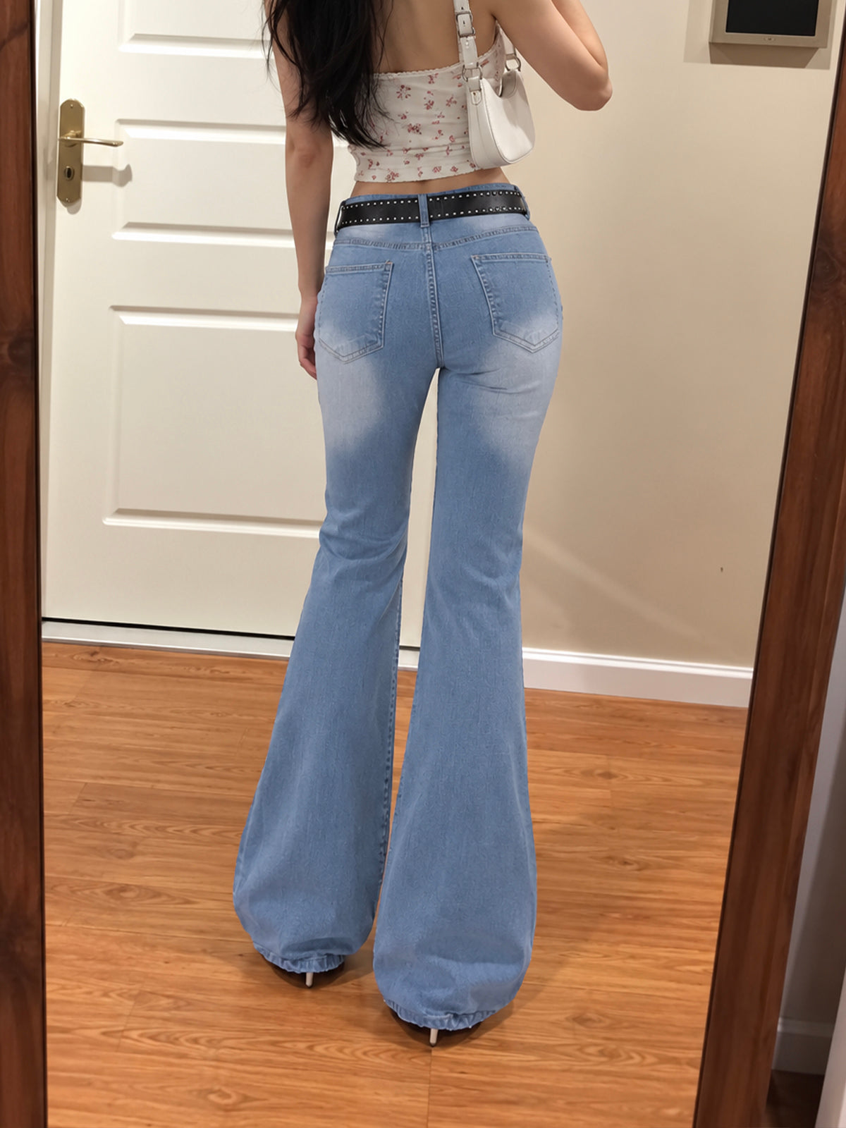Sea Blue Washed Bootcut Jeans