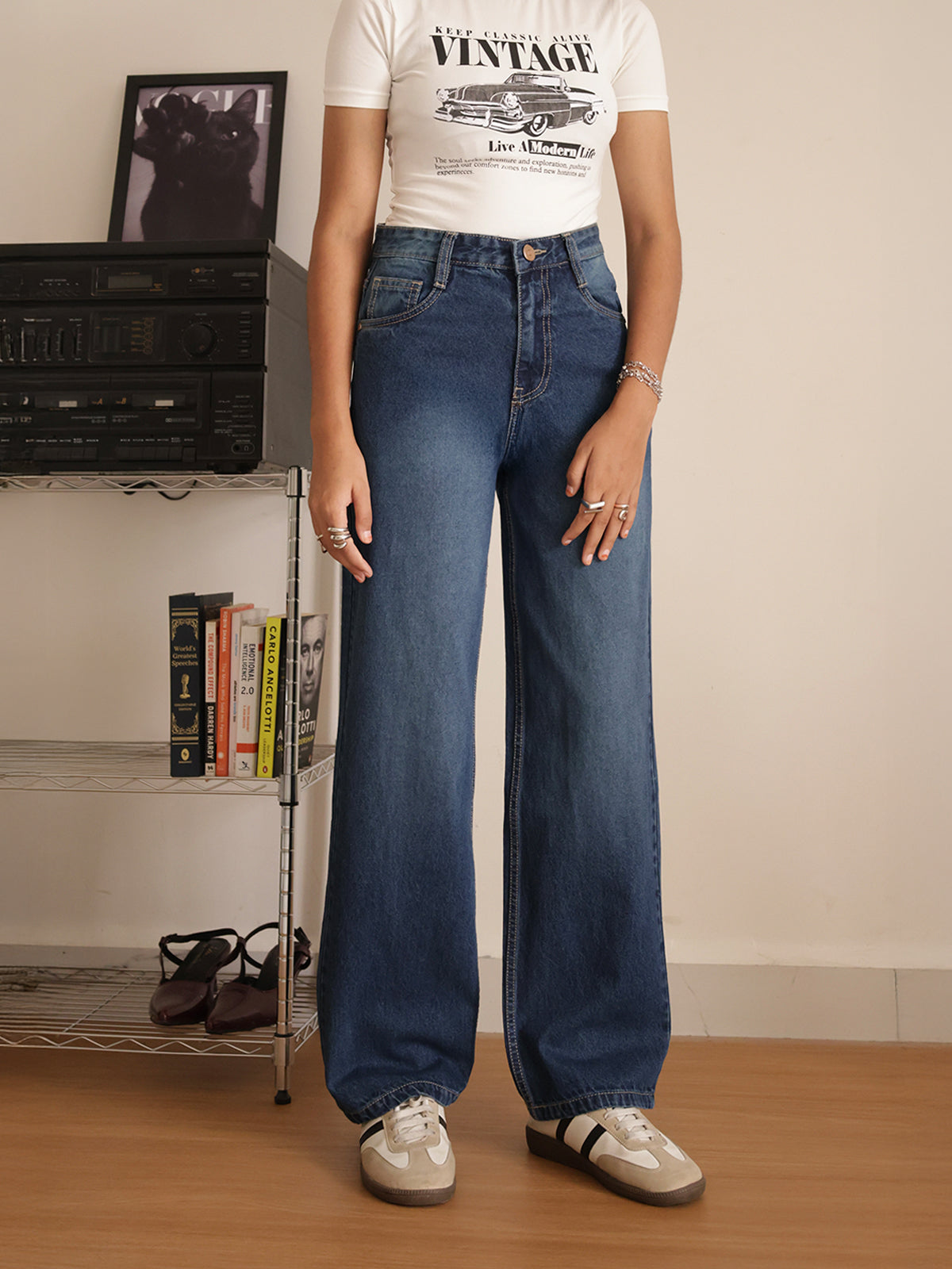 Dark Blue Straight Fit Jeans