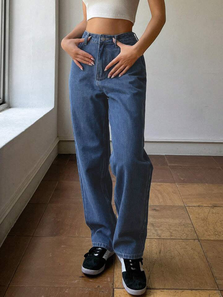 Stone Blue Straight Leg Jeans