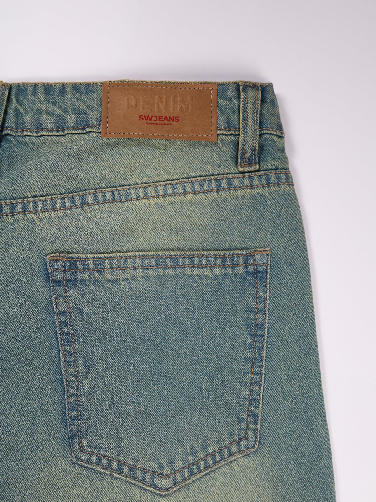 Arctic Blue Tinted Wide Leg Jeans