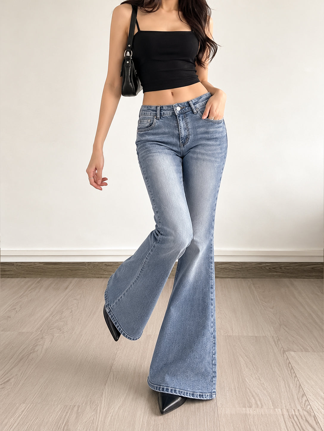 Wave Blue Washed Bootcut Jeans