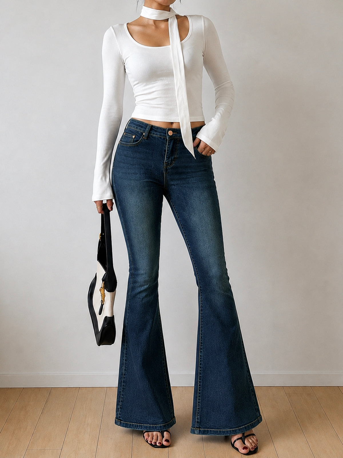 Northern Blue Flap Pocket Y2K Bootcut Jeans