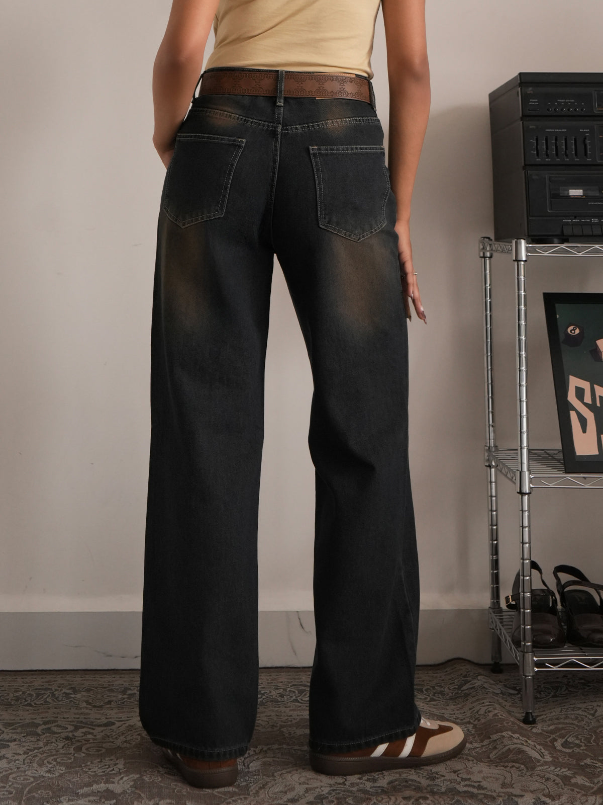 Rusty Blue Dirty Wash Straight Fit Jeans