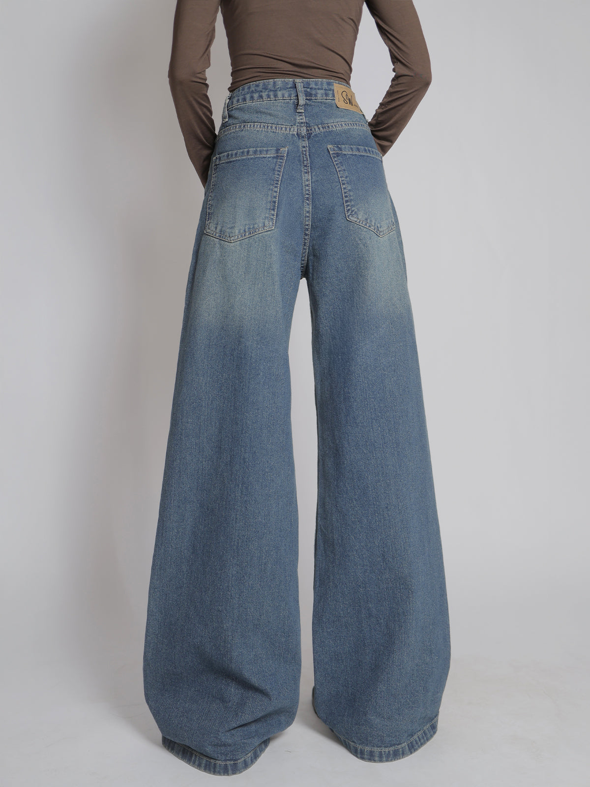 Coastal Blue Washed Ultra Wide Leg Jeans