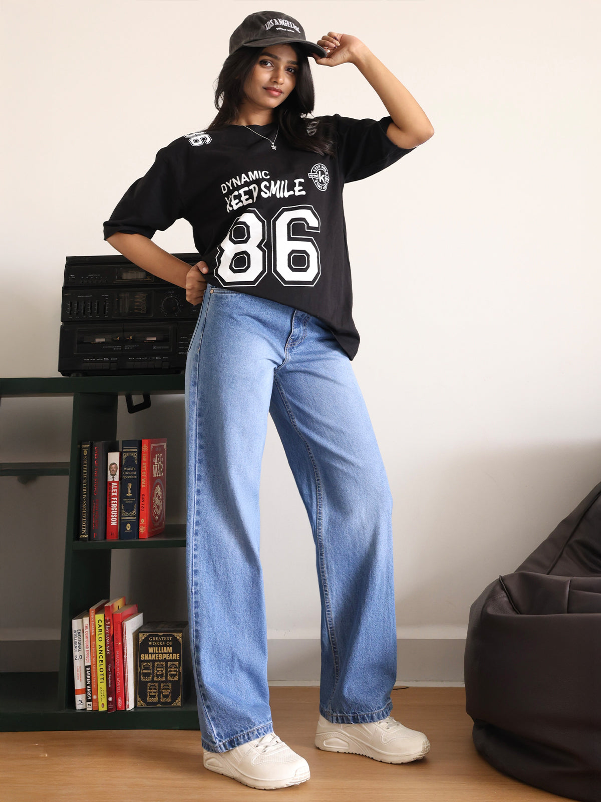 Frost Blue Washed Straight Leg Jeans