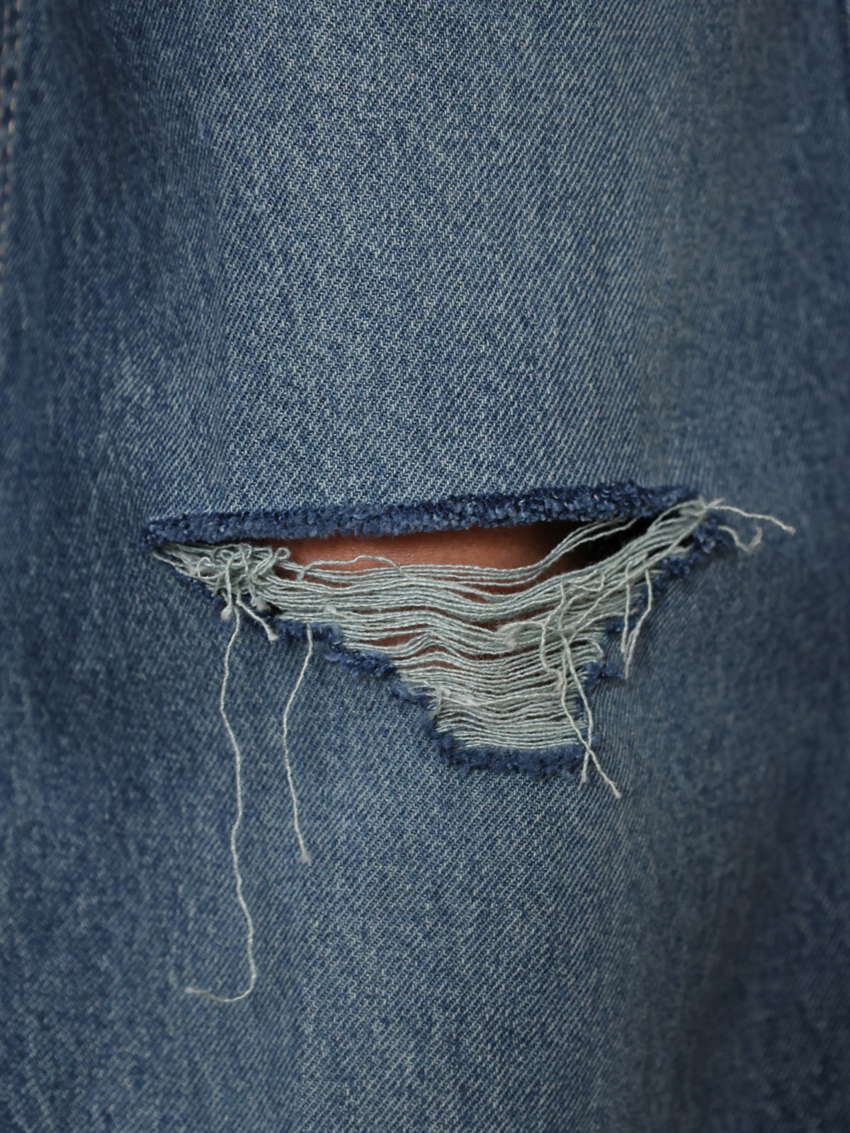 Dive Blue Washed Ripped Super Wide Leg Jeans