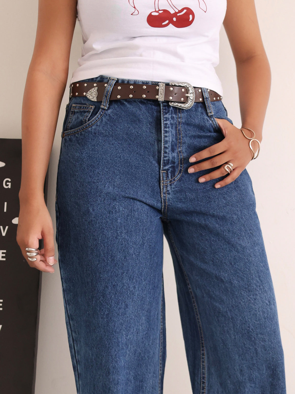 Cosmos Blue Tinted Straight Leg Jeans