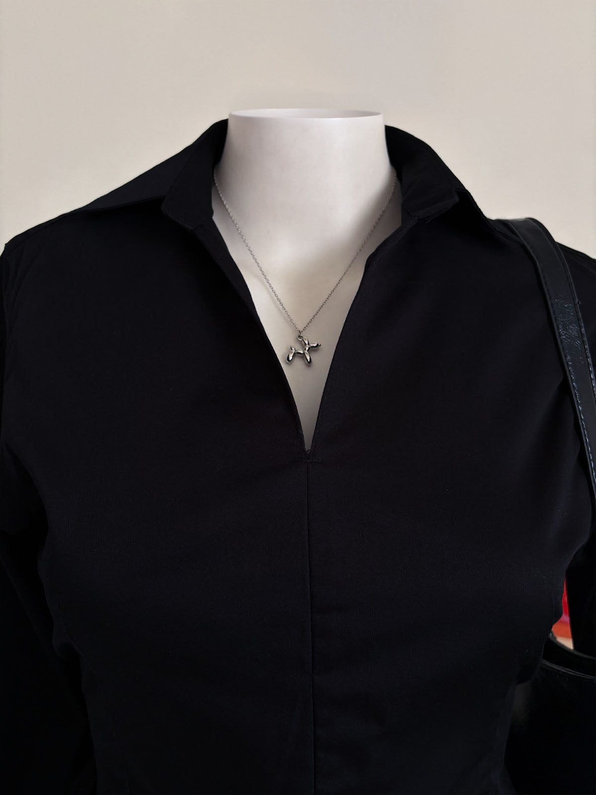 True Black Corset Fitted Shirt