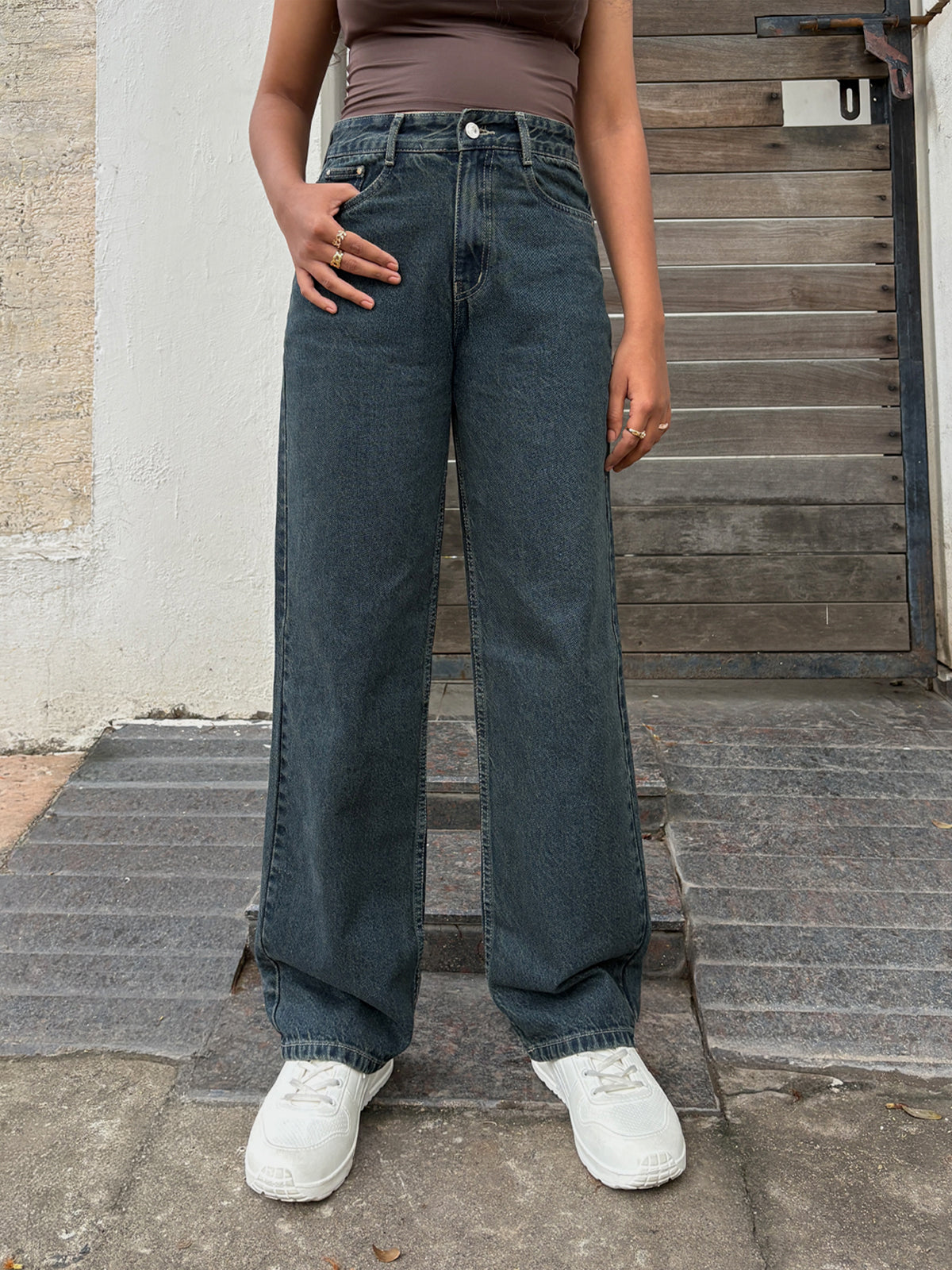 Vintage Rusty Blue Straight Fit Jeans