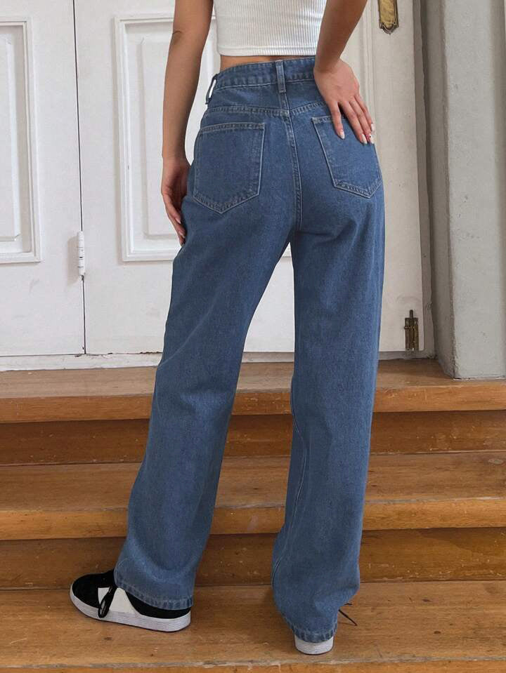 Stone Blue Straight Leg Jeans