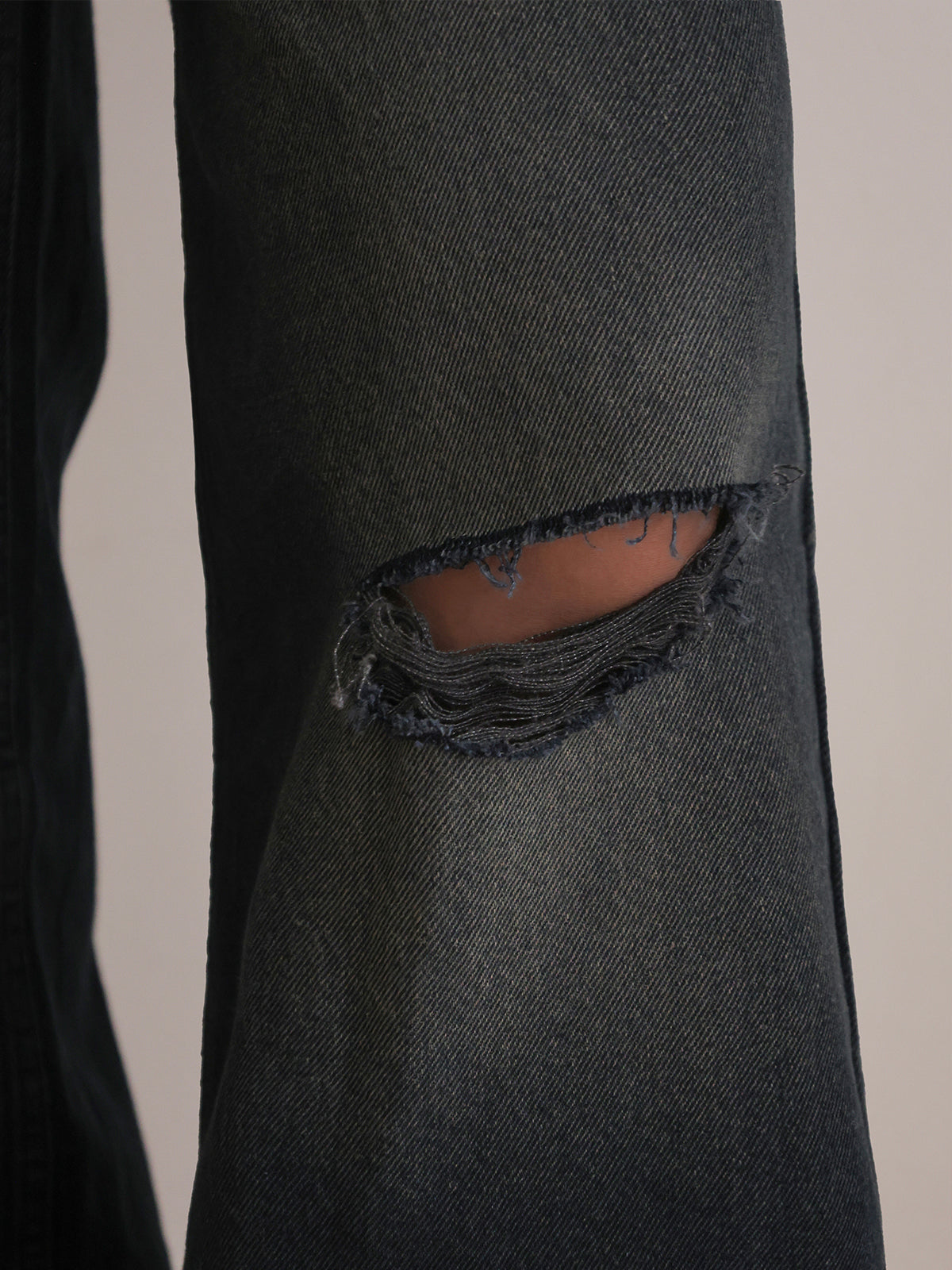Grunge Black Ripped Ultra Wide Leg Jeans
