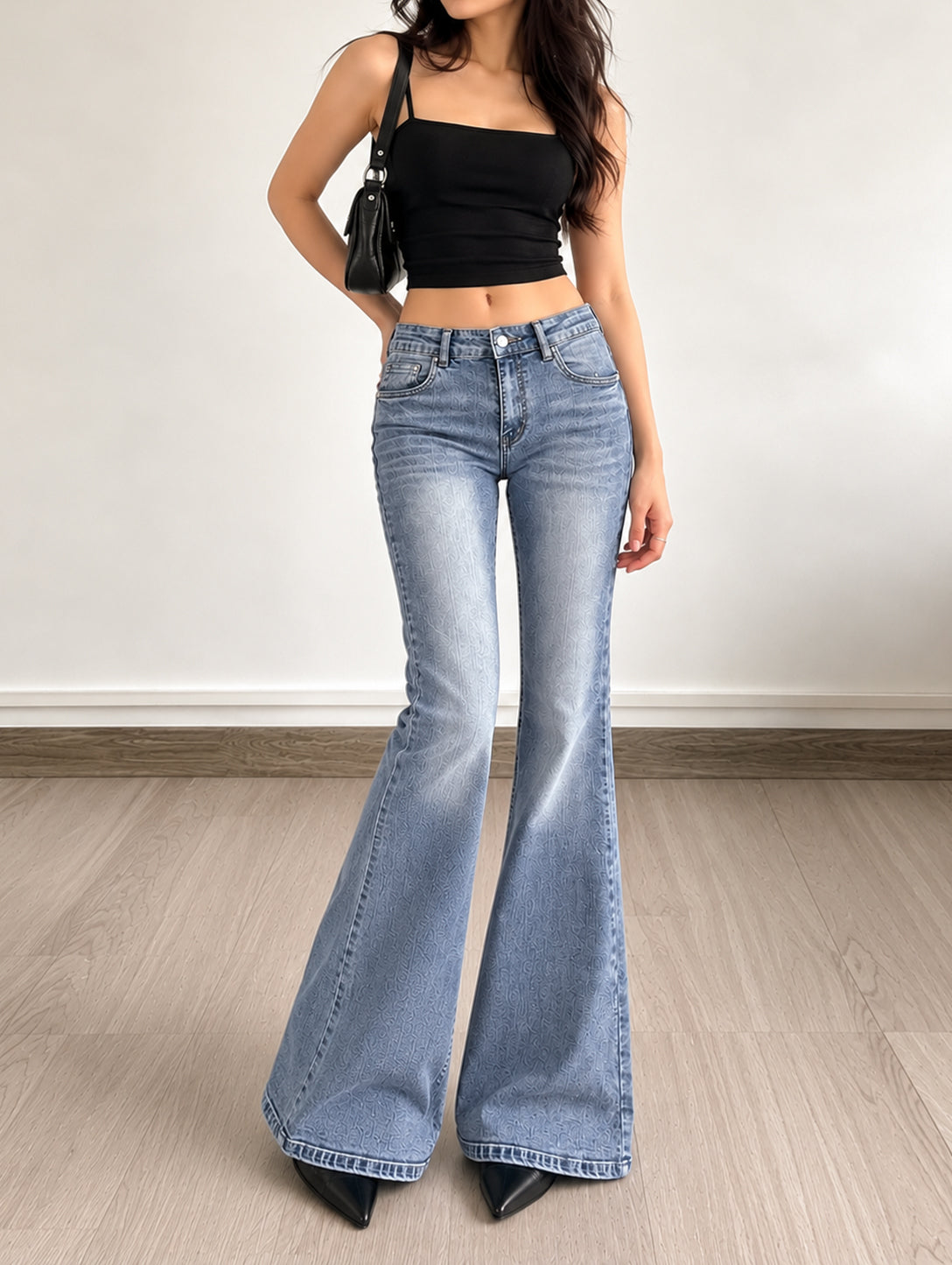 Wave Blue Washed Bootcut Jeans