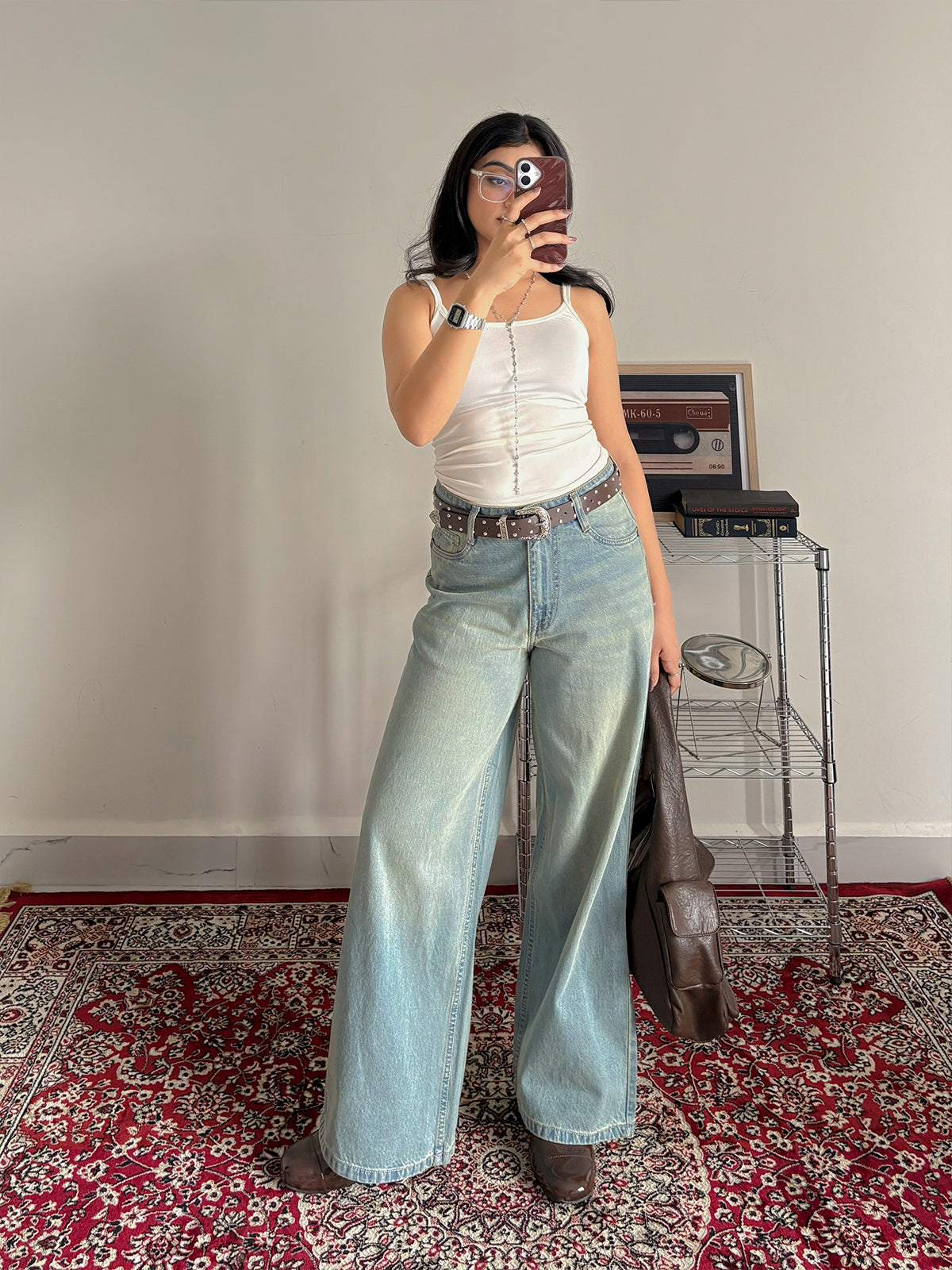 Off White Slim Fit Cami Top