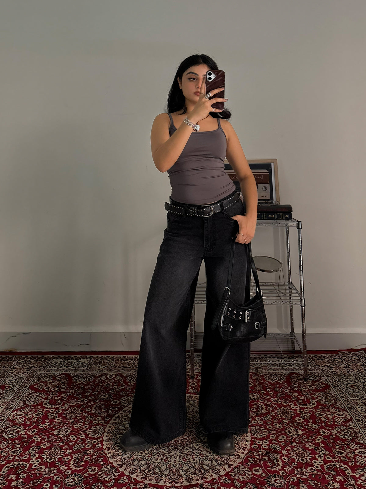 Dark Grey Slim Fit Cami Top