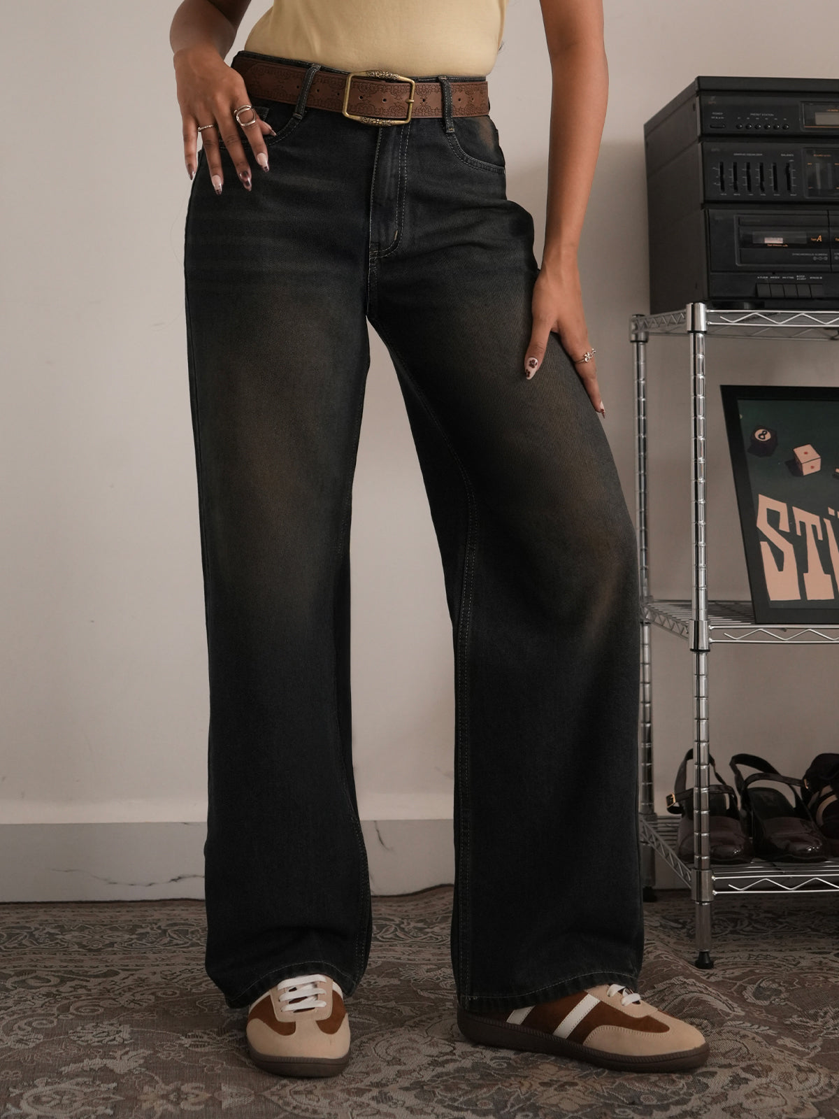 Rusty Blue Dirty Wash Straight Fit Jeans