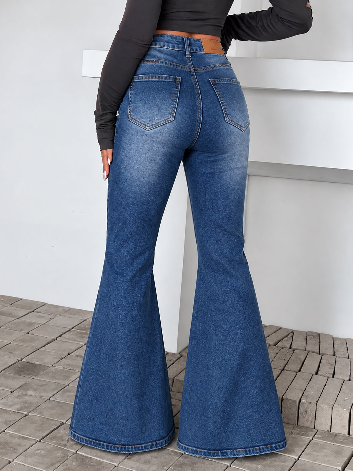 City Blue Whisker Bell Bottom Jeans