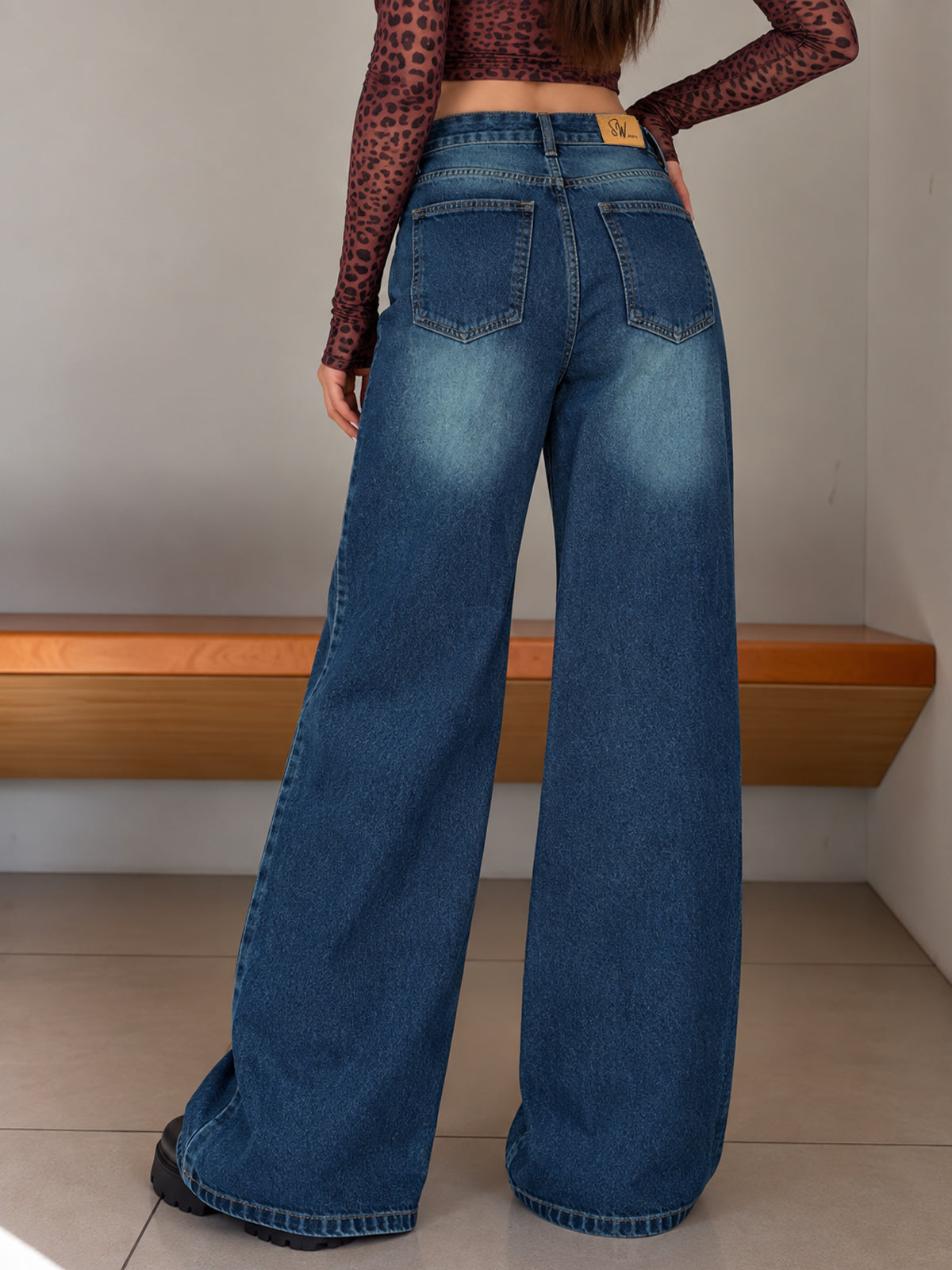 Star Sapphire Washed Wide Leg Jeans