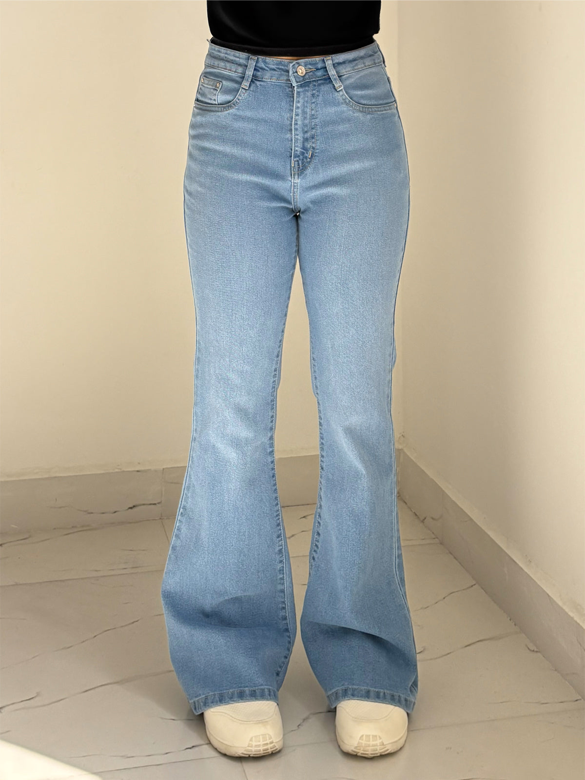 Classic Ice Blue  Washed Bootcut Jeans