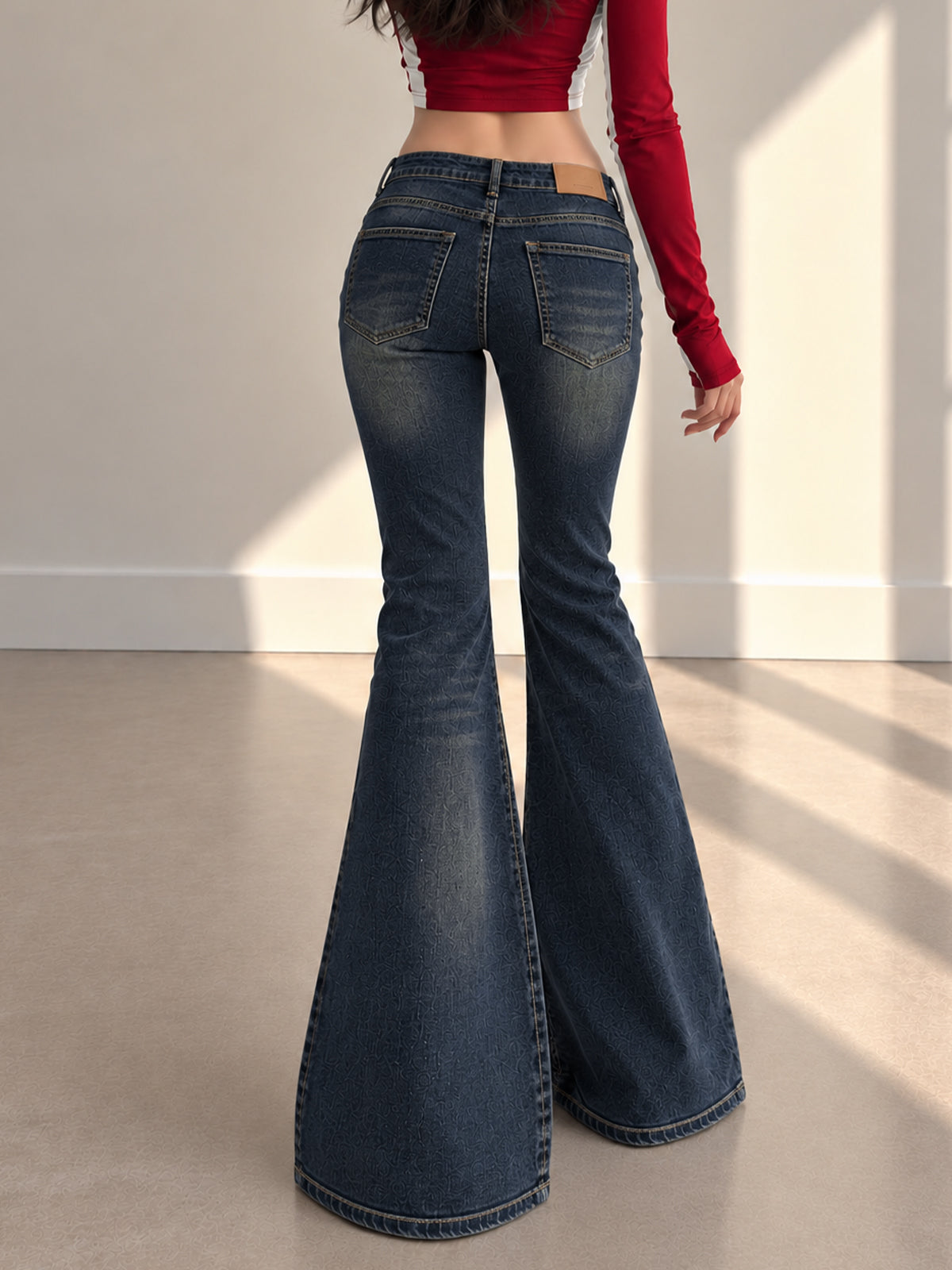 Nile Blue Whisker Bootcut Jeans