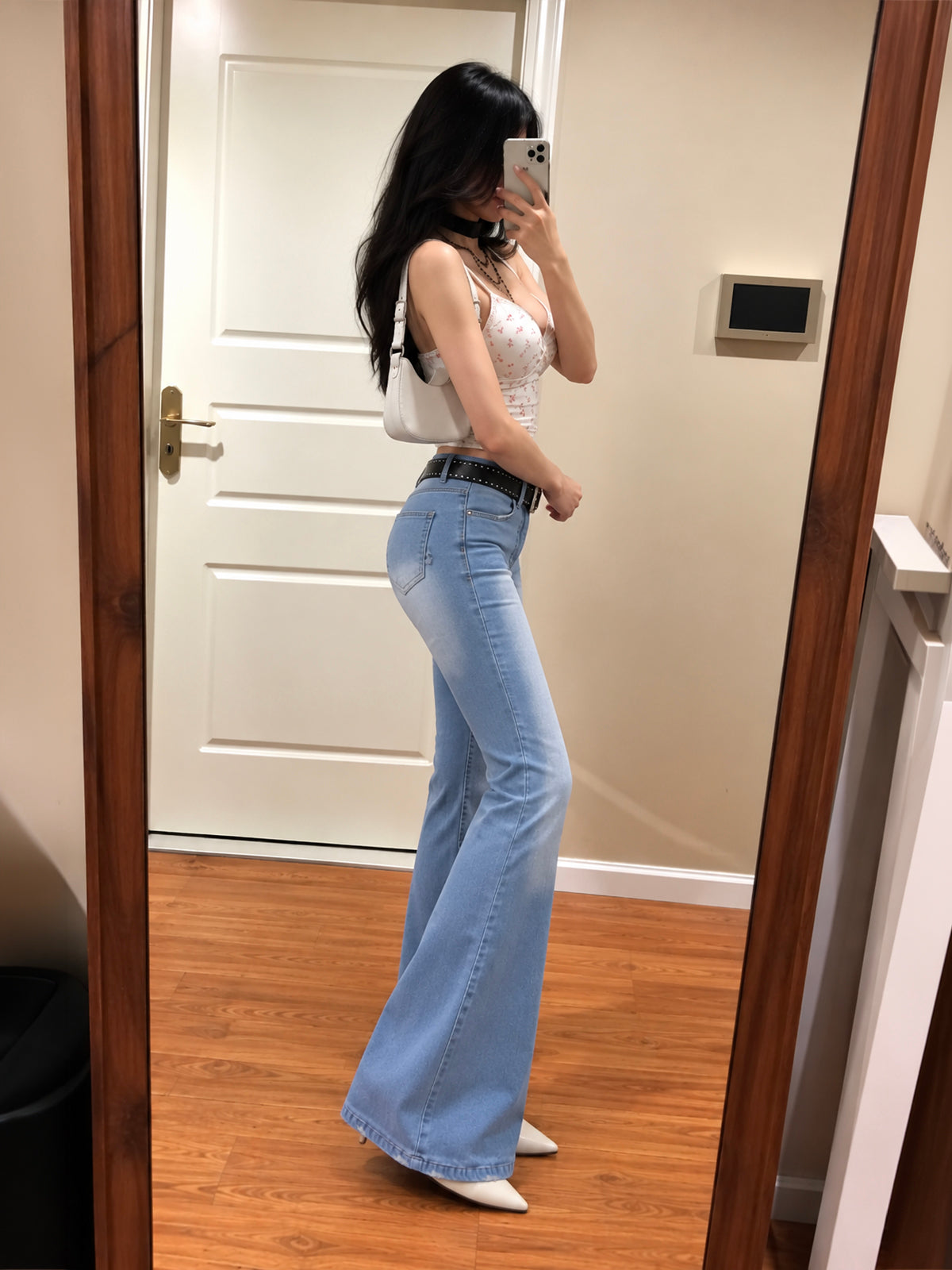Sea Blue Washed Bootcut Jeans