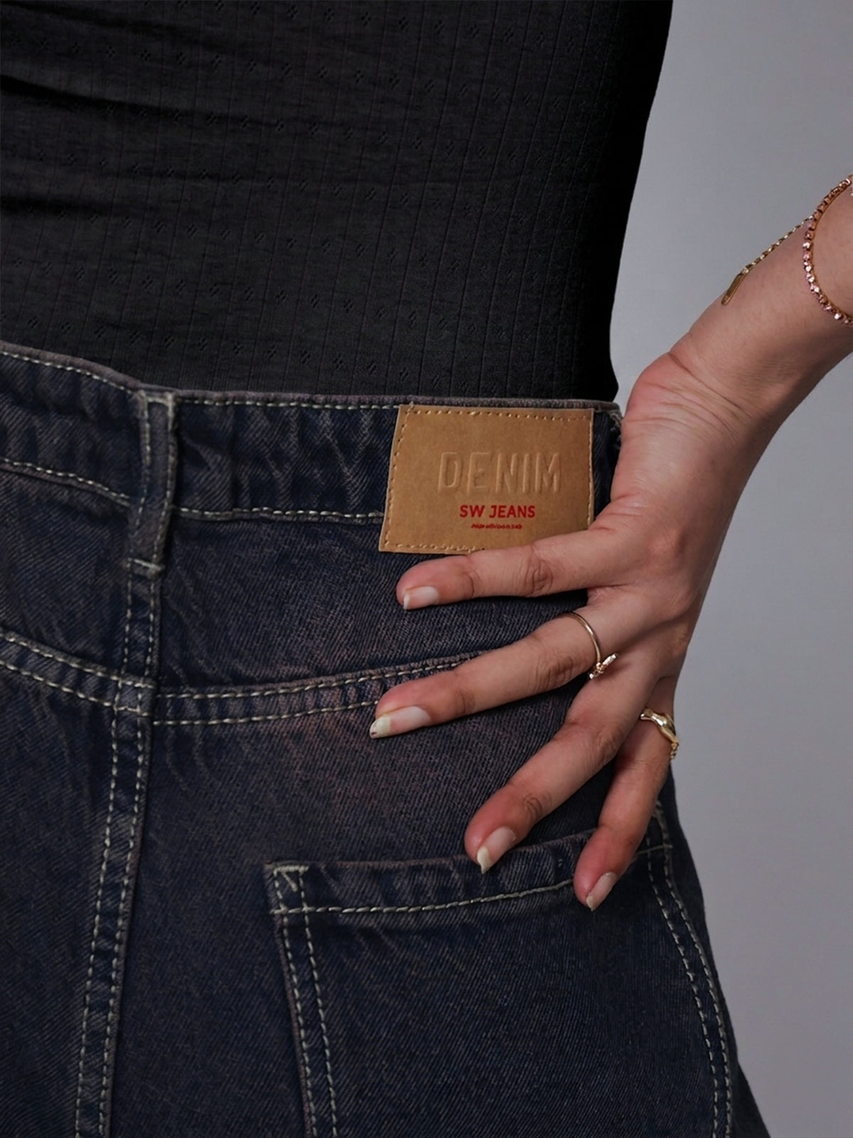 Midnight Blue Tinted Wide Leg Jeans